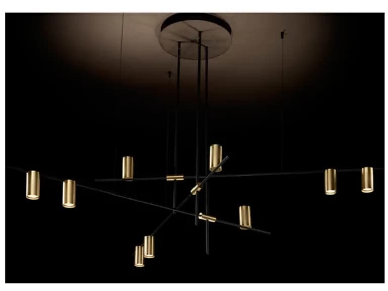 Lustru LED BLACK/GOLD L137 9P 3