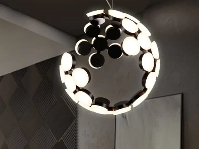 Lustru LED NORDIC MOON BLACK&WHITE D50 2