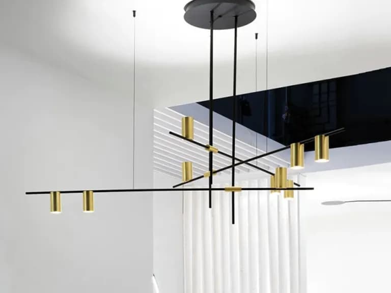 Lustru LED BLACK/GOLD L137 9P